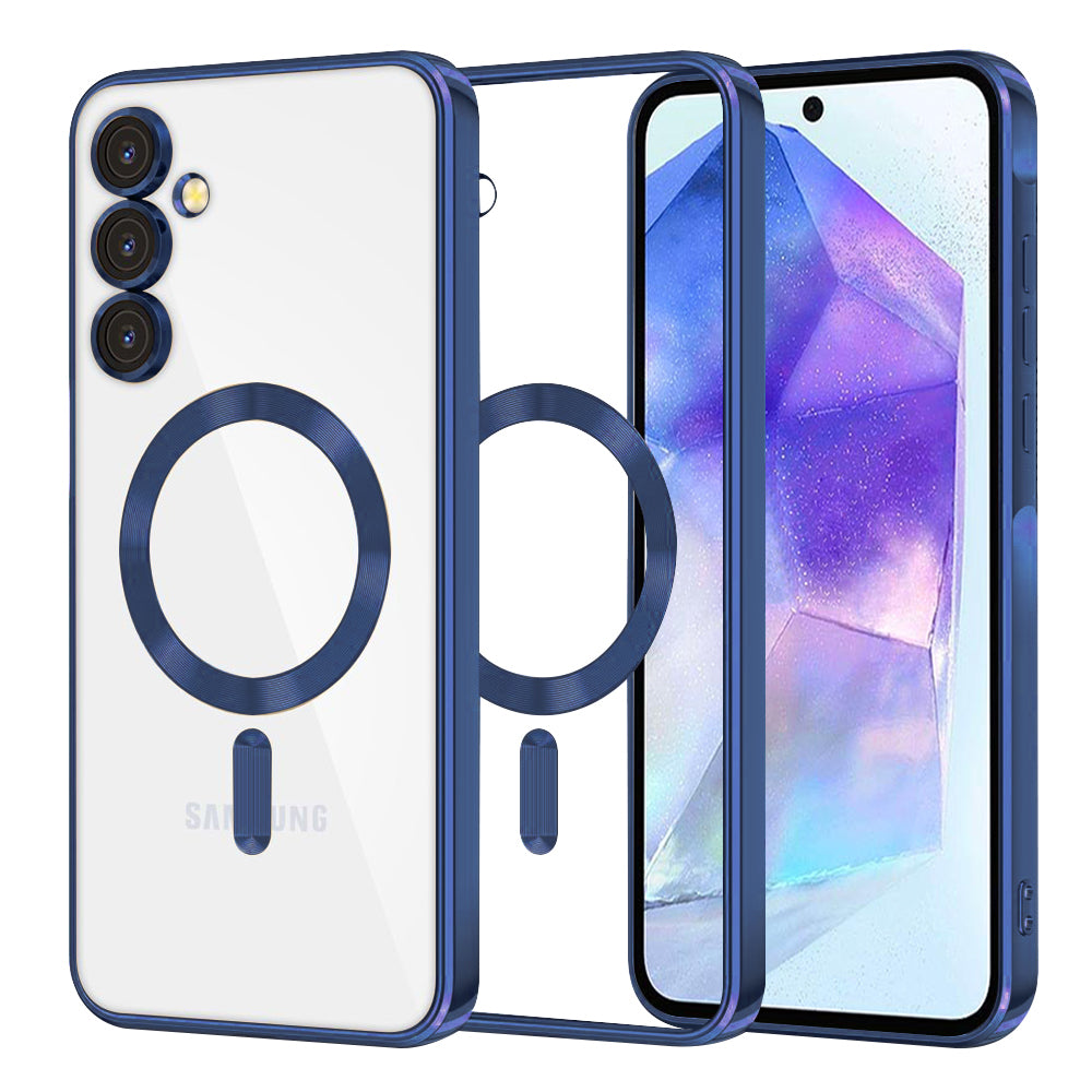 Калъф MagSafe за Samsung Galaxy A55 5G A556, Techsuit, Luxury Crystal, Тъмносин