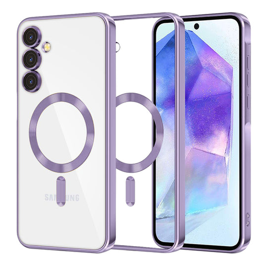 Калъф MagSafe за Samsung Galaxy A55 5G A556, Techsuit, Luxury Crystal, Светло лилав