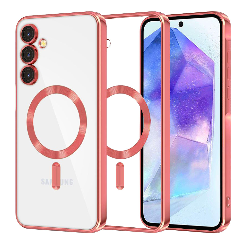 Калъф MagSafe за Samsung Galaxy A55 5G A556, Techsuit, Luxury Crystal, Червен