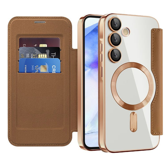 Калъф MagSafe за Samsung Galaxy A55 5G A556, Techsuit, SmartMag Book, Кафяв