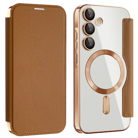 Калъф MagSafe за Samsung Galaxy A55 5G A556, Techsuit, SmartMag Book, Кафяв