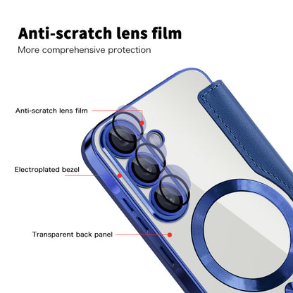 MagSafe Case for Samsung Galaxy A56 A566, Techsuit, SmartMag Book, Blue