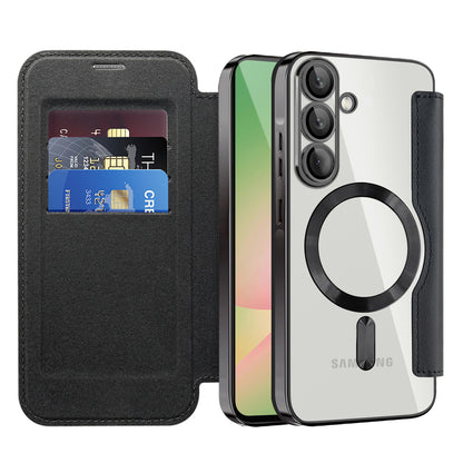 MagSafe Case for Samsung Galaxy A56 A566, Techsuit, SmartMag Book, Black