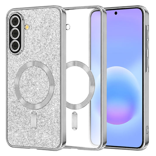 Калъф MagSafe за Samsung Galaxy A57 5G, Techsuit, Luxury Glitter, Сребрист