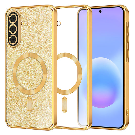 Калъф MagSafe за Samsung Galaxy A57 5G, Techsuit, Luxury Glitter, Златист