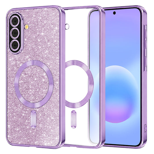 Калъф MagSafe за Samsung Galaxy A57 5G, Techsuit, Luxury Glitter, Светло лилав