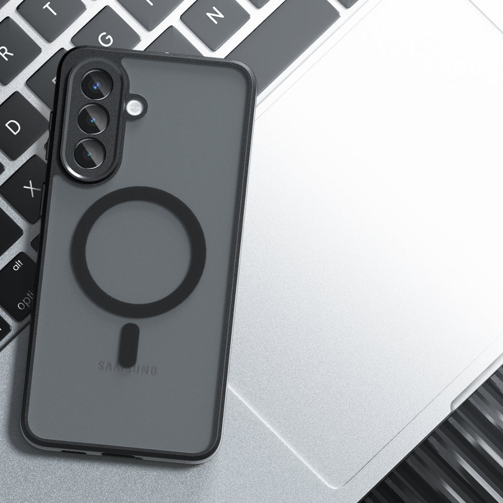 Калъф MagSafe за Samsung Galaxy A57 5G, Techsuit, PureFrost, Сатенено черен