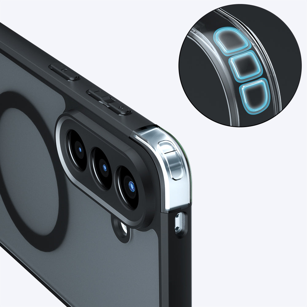 Калъф MagSafe за Samsung Galaxy A57 5G, Techsuit, PureFrost, Сатенено черен