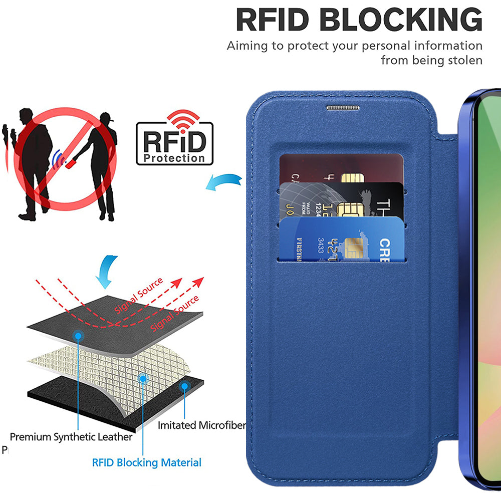 Калъф MagSafe за Samsung Galaxy A57 5G, Techsuit, SmartMag Book, Син