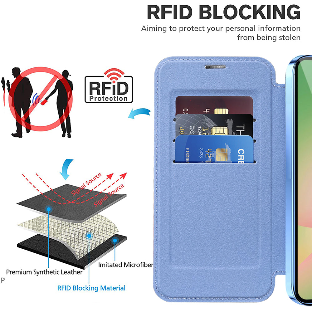 Калъф MagSafe за Samsung Galaxy A57 5G, Techsuit, SmartMag Book, Син