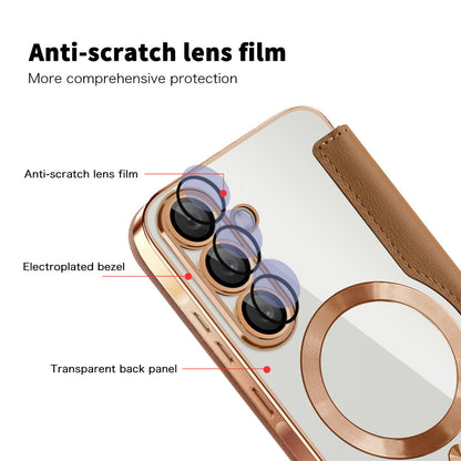 Калъф MagSafe за Samsung Galaxy A57 5G, Techsuit, SmartMag Book, Кафяв
