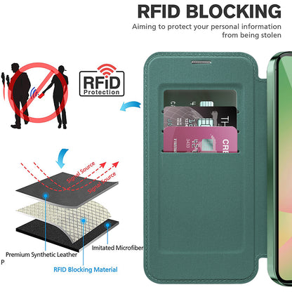 Калъф MagSafe за Samsung Galaxy A57 5G, Techsuit, SmartMag Book, Зелен