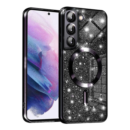Калъф MagSafe за Samsung Galaxy S21 5G G991, Techsuit, Luxury Glitter, Черен