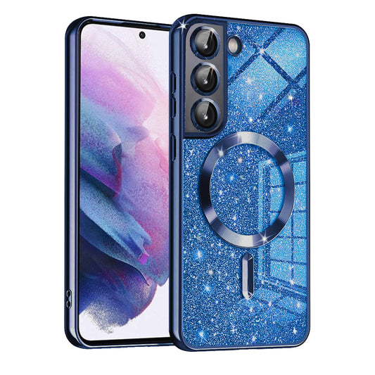 Калъф MagSafe за Samsung Galaxy S22 5G S901, Techsuit, Luxury Glitter, Тъмносин