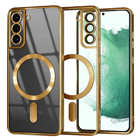 Калъф MagSafe за Samsung Galaxy S22+ 5G S906, Techsuit, Luxury Crystal, Златист