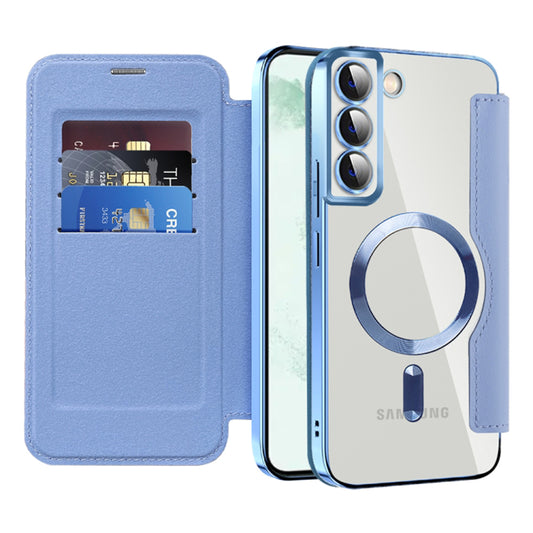 Калъф MagSafe за Samsung Galaxy S22+ 5G S906, Techsuit, SmartMag Book, Син