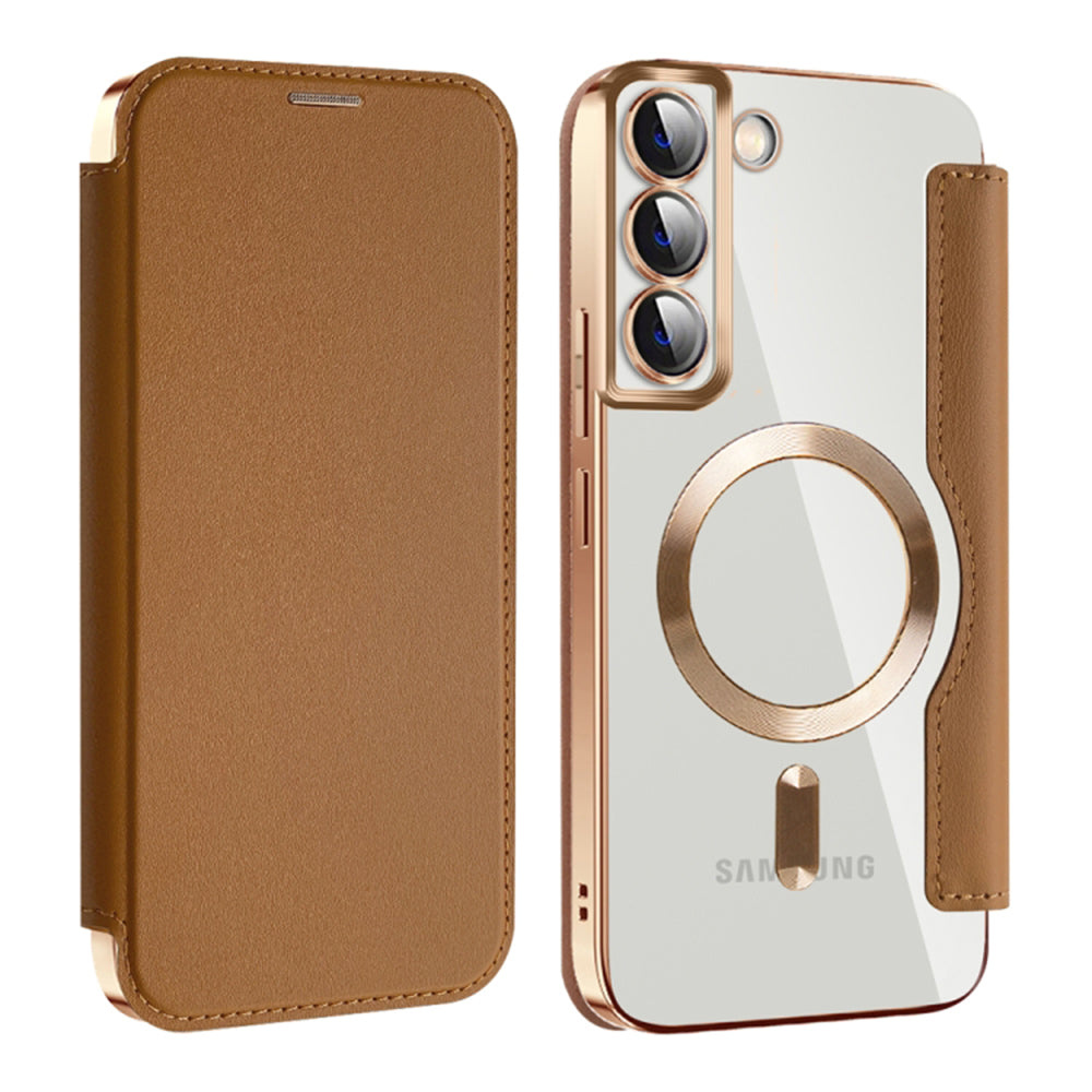 Калъф MagSafe за Samsung Galaxy S22+ 5G S906, Techsuit, SmartMag Book, Кафяв
