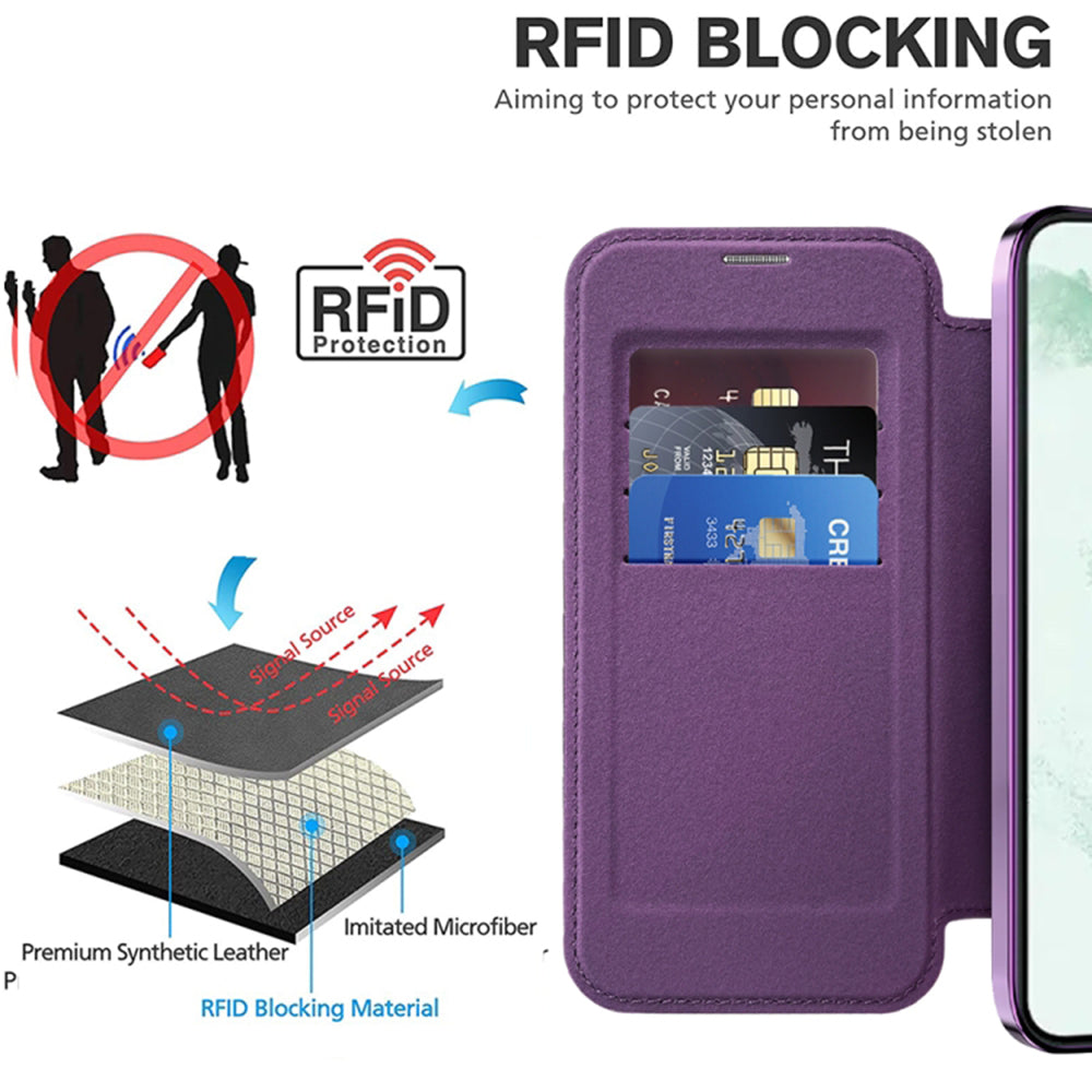 MagSafe Case for Samsung Galaxy S22+ 5G S906, Techsuit, SmartMag Book, Purple