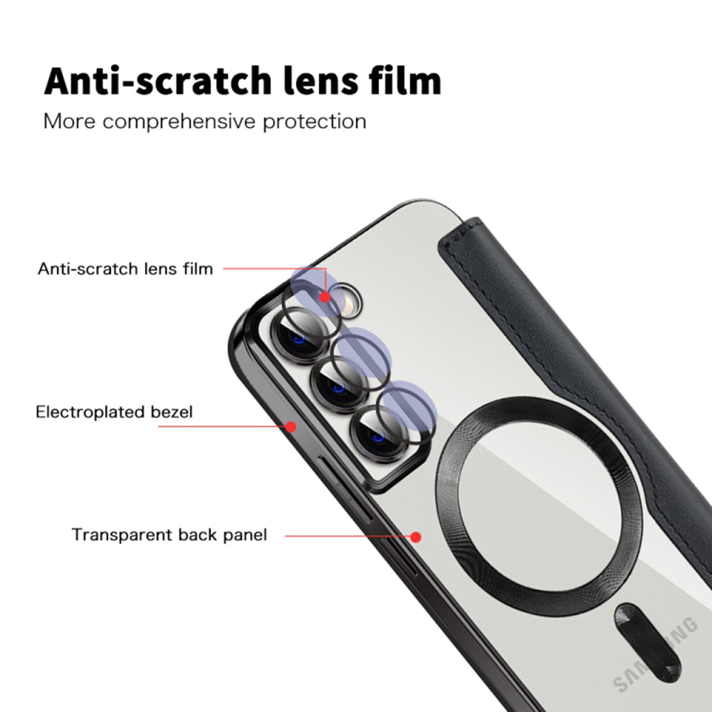 MagSafe Case for Samsung Galaxy S22+ 5G S906, Techsuit, SmartMag Book, Black