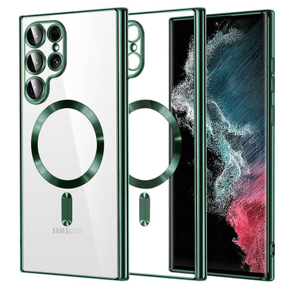 Калъф MagSafe за Samsung Galaxy S22 Ultra 5G S908, Techsuit, Luxury Crystal, Тъмнозелен