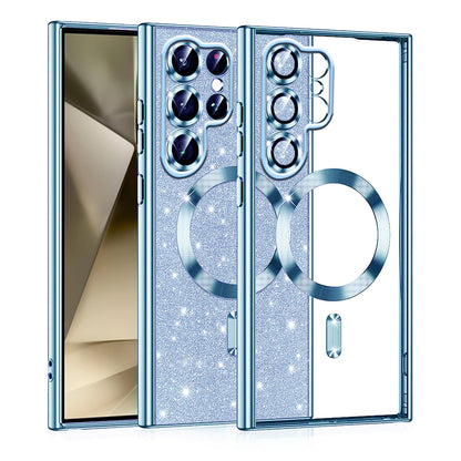 Калъф MagSafe за Samsung Galaxy S22 Ultra 5G S908, Techsuit, Luxury Glitter, Bleu