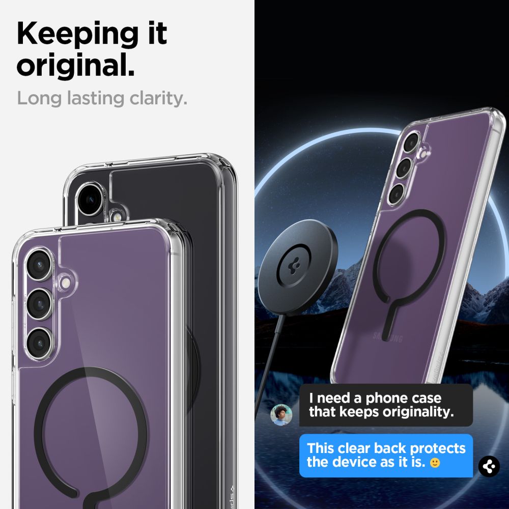 Калъф MagSafe за Samsung Galaxy S23 FE S711, Spigen, Ultra Hybrid OneTap Ring, Прозрачен