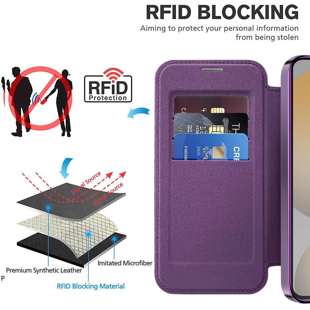 MagSafe Case for Samsung Galaxy S23 FE S711, Techsuit, SmartMag Book, Purple