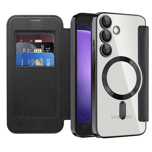 Калъф MagSafe за Samsung Galaxy S23 FE S711, Techsuit, SmartMag Book, Черен