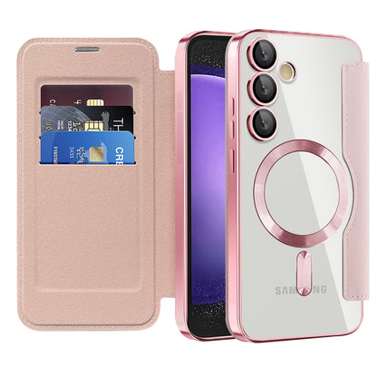 MagSafe Case for Samsung Galaxy S23 FE S711, Techsuit, SmartMag Book, Pink