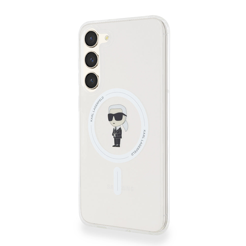 Калъф MagSafe за Samsung Galaxy S23+ S916, Karl Lagerfeld, IML Ikonik Karl, Прозрачен