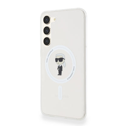 Калъф MagSafe за Samsung Galaxy S23+ S916, Karl Lagerfeld, IML Ikonik Karl, Прозрачен