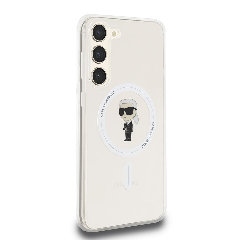 Калъф MagSafe за Samsung Galaxy S23+ S916, Karl Lagerfeld, IML Ikonik Karl, Прозрачен