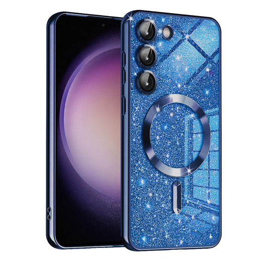 Калъф MagSafe за Samsung Galaxy S23+ S916, Techsuit, Luxury Glitter, Тъмносин