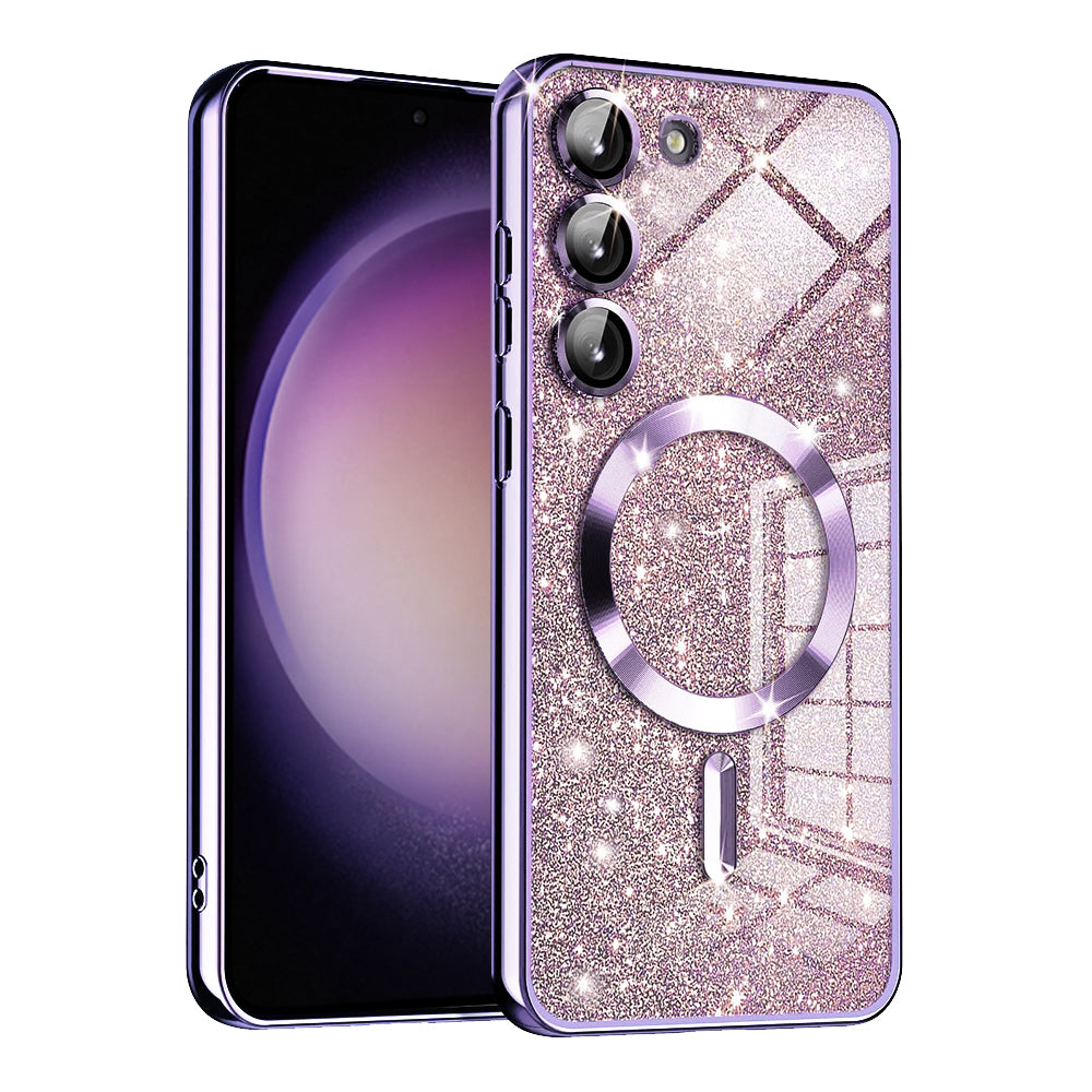 Калъф MagSafe за Samsung Galaxy S23+ S916, Techsuit, Luxury Glitter, Светло лилав