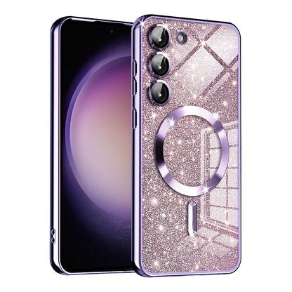 Калъф MagSafe за Samsung Galaxy S23+ S916, Techsuit, Luxury Glitter, Светло лилав