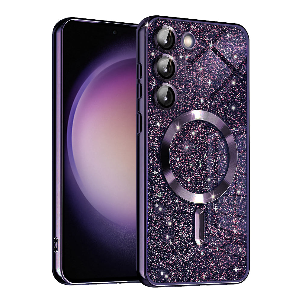 MagSafe Case for Samsung Galaxy S23+ S916, Techsuit, Luxury Glitter, Dark Purple