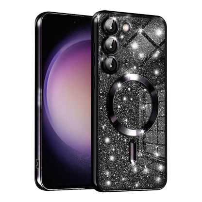 MagSafe Case for Samsung Galaxy S23+ S916, Techsuit, Luxury Glitter, Black