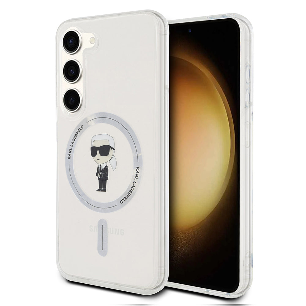 Калъф MagSafe за Samsung Galaxy S23 S911, Karl Lagerfeld, IML Ikonik Karl, Прозрачен