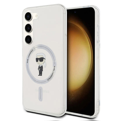 Калъф MagSafe за Samsung Galaxy S23 S911, Karl Lagerfeld, IML Ikonik Karl, Прозрачен
