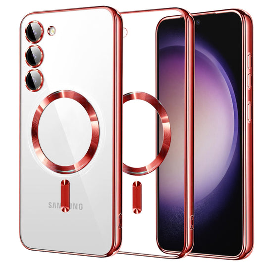 Калъф MagSafe за Samsung Galaxy S23 S911, Techsuit, Luxury Crystal, Червен