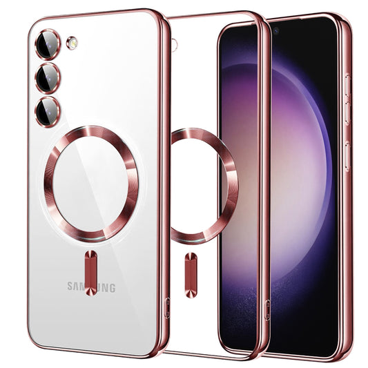 Калъф MagSafe за Samsung Galaxy S23 S911, Techsuit, Luxury Crystal, Розов