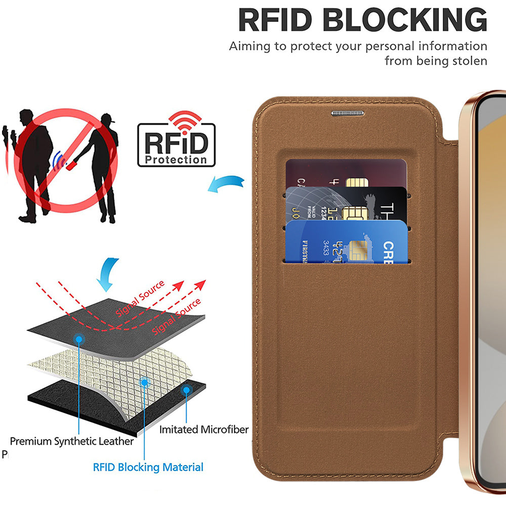 MagSafe Case for Samsung Galaxy S23 S911, Techsuit, SmartMag Book, Brown