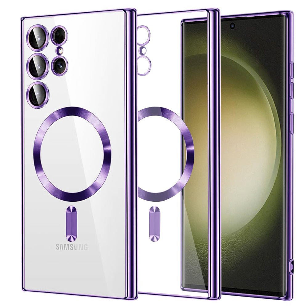 MagSafe Case for Samsung Galaxy S23 Ultra S918, Techsuit, Luxury Crystal, Light Purple