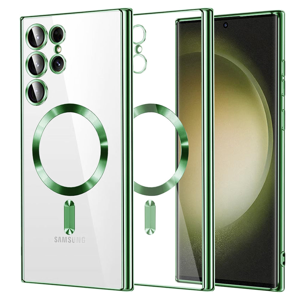 Калъф MagSafe за Samsung Galaxy S23 Ultra S918, Techsuit, Luxury Crystal, Светлозелен