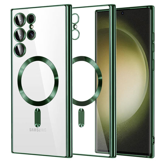 Калъф MagSafe за Samsung Galaxy S23 Ultra S918, Techsuit, Luxury Crystal, Тъмнозелен