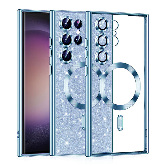 Калъф MagSafe за Samsung Galaxy S23 Ultra S918, Techsuit, Luxury Glitter, Bleu