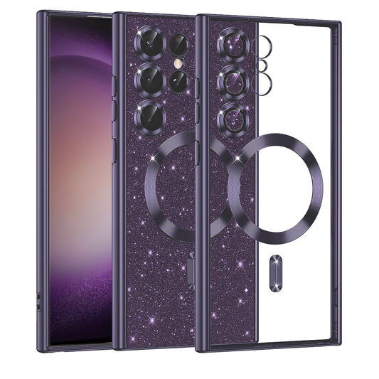 Калъф MagSafe за Samsung Galaxy S23 Ultra S918, Techsuit, Luxury Glitter, Тъмно лилав