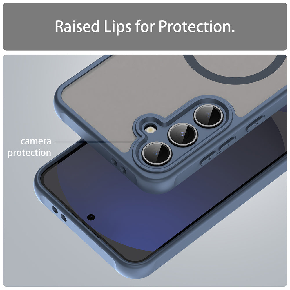 Калъф MagSafe за Samsung Galaxy S24 FE S721, Techsuit, HaloFrost II, Тъмносин