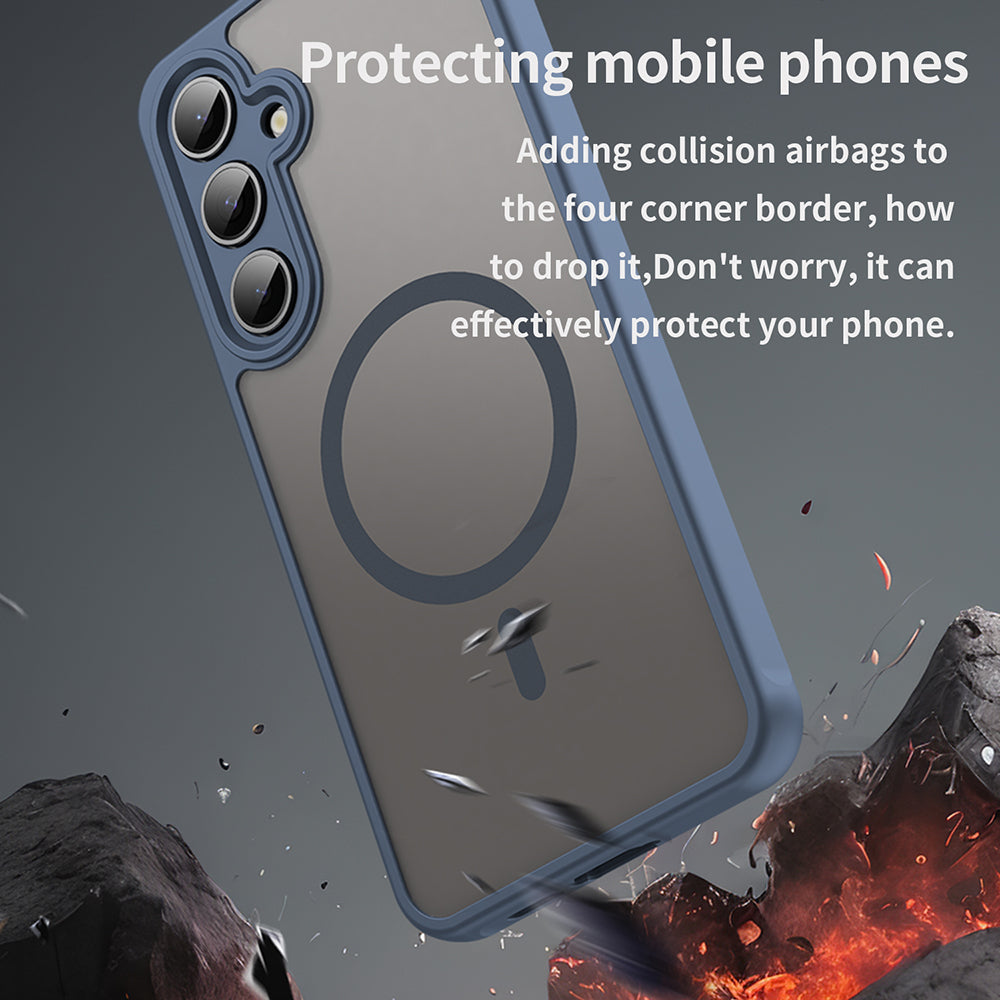 Калъф MagSafe за Samsung Galaxy S24 FE S721, Techsuit, HaloFrost II, Тъмносин