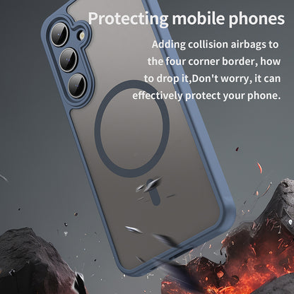 Калъф MagSafe за Samsung Galaxy S24 FE S721, Techsuit, HaloFrost II, Тъмносин
